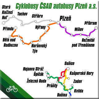 Trasy cyklobus� �SAD autobusy Plze�